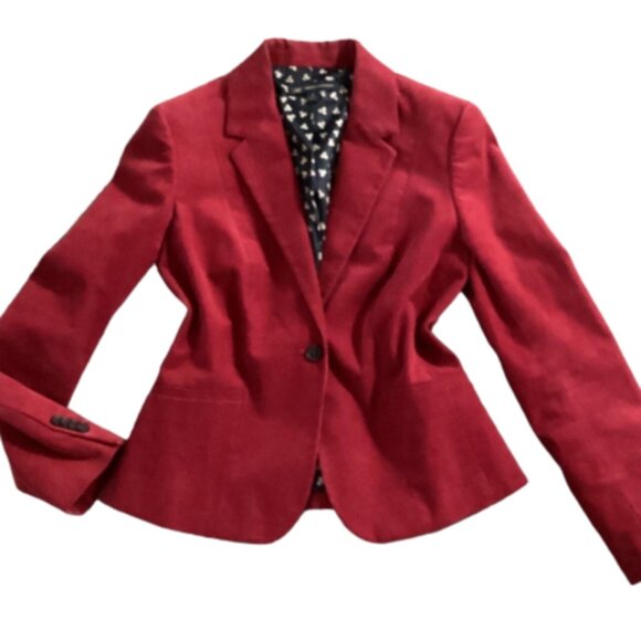 “346” Brooks Brothers Corduroy Blazer Jacket Sz 8 Red #270L - Picture 2 of 10